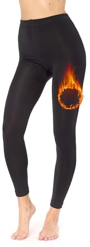 Merry Style Legging Thermique Femme Doublé Legging Femme Hiver Chaud, Legging Polaire, Pantalon Thermique, Vetement Femme Hiver, Legging Polaire Femme MS-ATX-441 (Noir, 3XL/4XL)