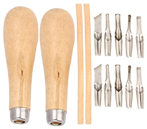 Respicefinem Linolschnitt Werkzeug Linoleumschneider Schnitz-Gravur-Messer Set für Holzbearbeitung Bildhauerei 5 austauschbare Klingen Für Linoldruck DIY-Schnitzerei