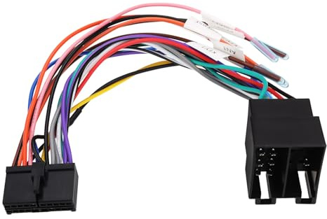 Be In Your Mind 1 Stück 20-poliger auf ISO Kabelbaumadapter 20-poliger ISO-Autoradio Adapter Ersatz Kompatibel mit DIN-Bildschirm Autoradio-Kabelbaum-Anschlussadapter 21,5 cm