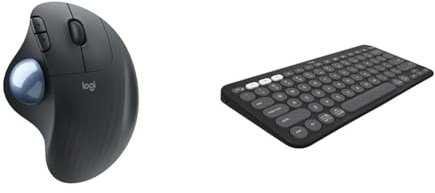 Logitech ERGO M575 The wireless mouse with trackball, easy thumb control & Pebble Keys 2 K380s, Multi-Device Bluetooth Wireless Keyboard with Customisable Shortcuts