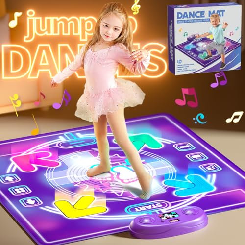 OZLET Elektronische Musik-Tanzmatte für Kinder, mit beleuchteten Tasten,9 Schwierigkeitsstufen und 4 Spielmodi.Geeignet für Kinder von 3-12 Jahren,ideal als Weihnachts-oder Geburtstagsgeschenk
