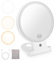 LEAZZLE Specchio Ingranditore 30X Specchio Trucco,Specchio Trucco con Luci,Ricaricabile 3 Modalità Illuminazione,Specchio Ventosa 360° Girevole Portabile Luce avec sac de rangement,Girevole 360 gradi