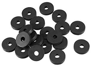 TOP-VIGOR 20Pcs Rubber Flat Washers, 13.8mm OD 4mm ID 3mm Thickness Heavy Duty Black Rubber Grommet Vibration Damping Pads Sealing Gasket Washers for Faucet Pipe Water Hose Fastener Bolt