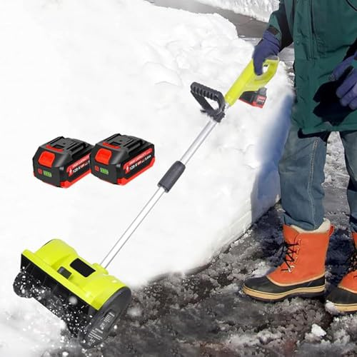 Pala Quitanieve De Mano Inalámbrica, Pala Quitanieve Eléctrica De 1200 W, Con 2 Baterías, Dirección Ajustable, Ancho De Limpieza 32cm, Distancia Máxima De Lanzamiento 8 M, Para Patio, Parque Infantil