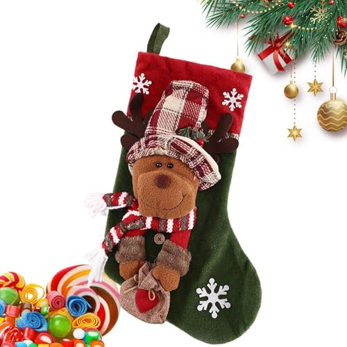 Strümpfe für Weihnachten - Weiche Nikolausstrümpfe | Weihnachtsstrümpfe Kaminstrumpf Urlaub Weihnachtsdekoration für Familie Kinder