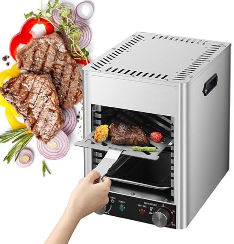 Parrilla EléCtrica Infrarroja Para Exteriores, Parrilla PortáTil Para Barbacoa De Mesa, Asador De Carne De Acero Inoxidable De 1450 ℉, MáQuina PequeñA Para Cocinar Carne En Horno De Interior,220V