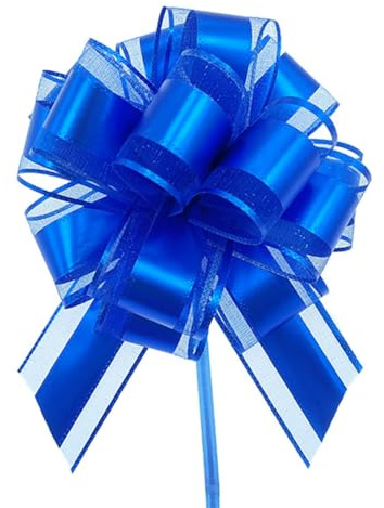 Große Schleife Geschenkschleife 15x20cm Geschenk Ziehschleifen Geschenk Schleife mit Geschenkbänder Dekoschleifen Pull Bow Auto Deko Bögen für Geschenken,Hochzeit,Party,Geburtstag Königsblau 2 Stück