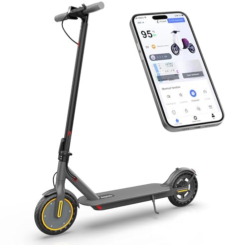 Patinete Eléctrico Adultos, Scooter Electrico Plegable，Ruedas 8,5” Patin Electric, Doble Frenos de Disco (Gris + Amarillo)