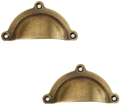 SZLXJMFL Schubladengriffe Vintage, 2 Stück Möbelgriffe Massive Messing | Gebürstet, Schrankgriffe Lochabstand: 60/70mm Türgriffe Küchengriffe Griffe für Küchenschränke 60mm/2.4in