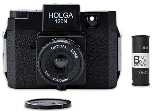 Anton & HOLGA 120N in un set con pellicola B+W - Macchina fotografica di culto con obiettivo in vetro ottico Rollfim