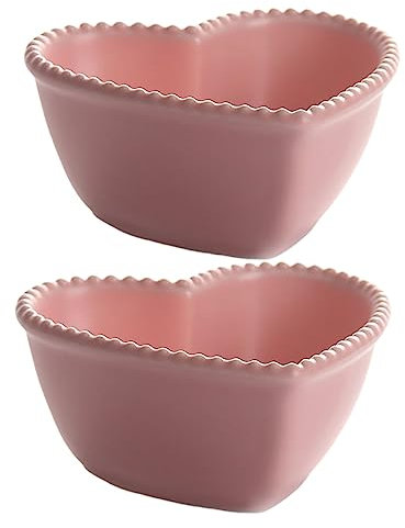 VICASKY 2pcs Heart Shaped Bowl Steamed Egg Liquid Bowls Kitchen Dessert Small Steaming Cookware