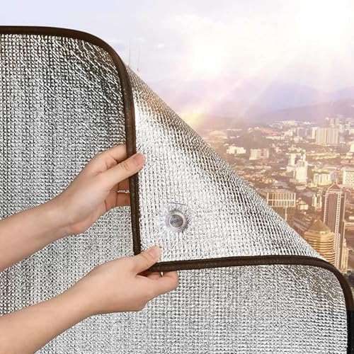 Fensterfolie Verdunkelung,8mm Aluminiumfolie Sonnenschutzfolie Isolierungsfolie,Sichtschutzfolie,Reflexionsfolie Isolierfolie,Glasfolie,Mit Saugnapf,Scheibentönungsfolie,W×H-40×90cm(15.7*35.4in)