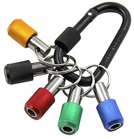 5 Pieces Screwdriver Bits Holder 1/4'' Shank Drill Bit Holder Extension Quick Release Keychain Screw Adapter