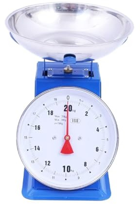 Bilancia meccanica classica da 15 kg/20 kg/30 kg, bilancia a molla, quadrante del peso, piattaforma per uso domestico, cucina, pesce, carne, facile da usare (colore: un colore, taglia 20 kg) (un colo