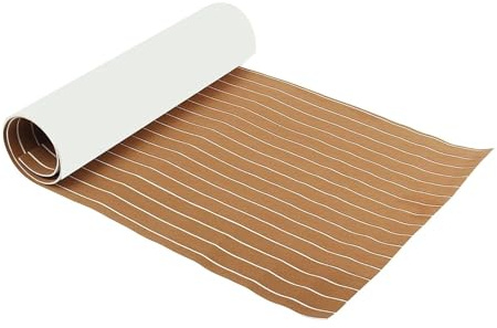 DSFIHJO Pavimentazione per Barche 2400x900/600mm Brown Eva Foam Boat Flooring Faux Teak Decking Sheet Pad for Yacht Car Marine Decor Anti Skid Mat Adesivo(2400x600x6mm)