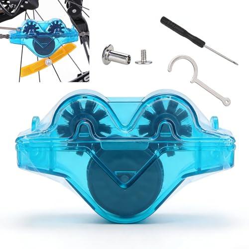 PPAAstunoras Cycling Chain Cleaner Kit：Bike Chain Scrubber Cleans Tool Quick Degreasing Repair Bike Cleaning Tools For Riders Road Mountain Fitness Commute Travel Riding (1, blue)