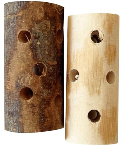 Beavorty Juguetes para Masticar de Madera Natural 2 Piezas Desgaste de Dientes Formas Únicas para Hámster y Pequeños Animales en Casa de Mascotas