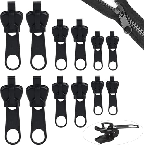 Reissverschluss-ReparaturSet,3 Größen Abnehmbare Reisverschluss-zipper Ersatz,Ohne Zusatzwerkzeuge Einfach Montierbar,Langlebig,Reißverschluss Reparatur set für Jacken,Mantel,Rucksäcke