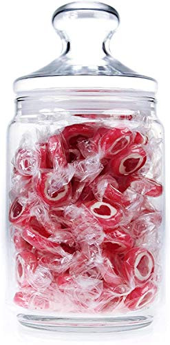 Bonbonglas mit Deckel, Vorratsglas für Süßigkeiten, Deko Bonboniere, Candy Bar Glasbehälter, Vintage Aufbewahrungsglas für die Küche, Runder Vorratsbehälter aus Glas, Glasgefäß als Küchen Zubehör