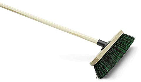 Gartenbesen- und Terrassenbesen schwarz/grün 40 cm eingestielt mit Power-Stick-Halter
