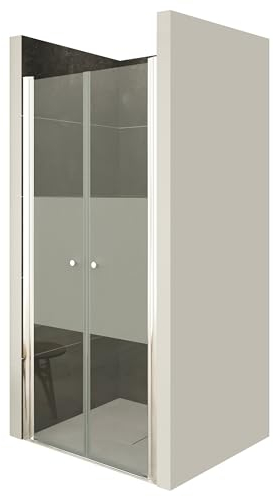 i-flair Duschtür LIMA mit Pendeltüren, Verstellbereich von 68-72 cm Höhe: 180 cm Nischentür Duschabtrennung aus teilsatiniertem 6mm NANO ESG Sicherheitsglas - DTMF 180