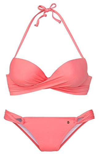 s.Oliver Damen Push-Up-Bikini wattierte Cups, Wickeloptik, zum Binden, softe Microfaser für EIN Atemberaubendes Dekolleté am Strand