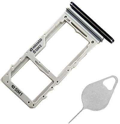 Bestdealing Note 10 Plus Dual SIM Card Tray Holder Replacement for Samsung Galaxy Note10+ Note10 Plus 6.8 SM-N975F SM-N975U N9750 with Needle (Not for Single Card Version) (Not for Note10) (Black)