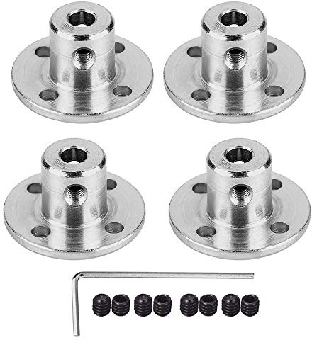 4Pcs Flange Coupling Connector, Rigid Guide Model Coupler Accessory, Shaft Axis Fittings for DIY RC Model Motors (4mm)