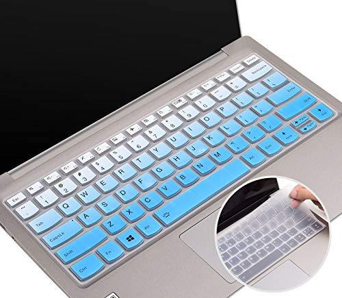 Tastaturschutz für Lenovo ThinkBook 13s 14 14s, Lenovo Yoga 730 15.6 13.3, Lenovo Yoga C940 C740 14 Zoll, Lenovo Yoga 6 13.3 Zoll / Flex 14, Lenovo IdeaPad 720s 13, Blau + Transparent, 2 Stück