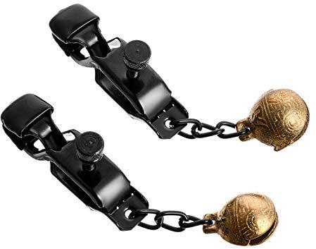 EXCEART 1 Paar Nippelklemmen mit Glöckchen Nippelschmuck Schamlippen Kette Clips Brust Nippel Klemmen Nippel Stimulation für Damen Frauen Flirt Erotik SM Spielzeug Weihnachten Geschenke