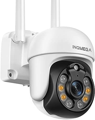 INQMEGA TUYA PTZ Caméra de Surveillance extérieure 3 MP avec Wi-FI 2,4 G, caméra IP sans Fil étanche, Vision Nocturne Couleur, Audio bidirectionnel, détection de Mouvement, Cloud et Carte SD