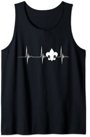 Pfadfinder Scout Lilie Camper Herzschlag EKG Puls Camping Tank Top