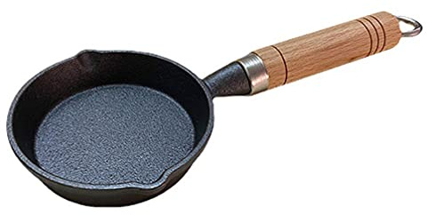 Small Nonstick Egg Frying Pan: 13cm Egg Pan Omelet Pan Cast Iron Mini Round Skillet Pancake Pan Egg Cooker Pan for Poached Egg Breakfast Black