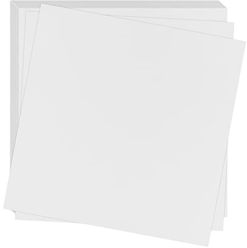 PINGEUI 50 White 12 x 12 Inch Chipboard Sheets, 1MM Thick Medium Weight, Ideal for Scrapbooking, Frames, Art, Prints, DIY Projects