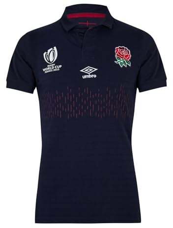 Umbro Camisa clásica de Rugby de Inglaterra para Hombre, Rwc2023, Color Azul Marino, Talla S