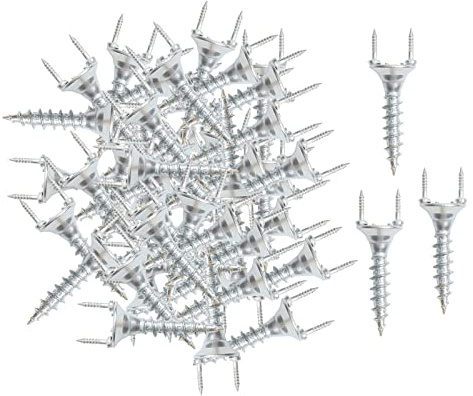 Colcolo 50 pezzi Viti a doppia estremità Viti Chiodi senza giunte Tassello Vite per modanature in legno massello di sfondo Linea di battiscopa, 2,5 mm