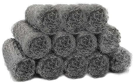 Desenda 12pcs Steel Wire Wool Rolls Steel Wool Mice Closing Small Holes Fine Wire Wool Rats Roll for Metal Fine Steel Wool Rodent Control for Cleaning, French Polishing, Home and Kitchen