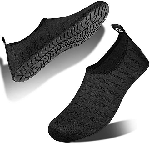 IceUnicorn Water Shoes Men Women Beach Swim Aqua Barefoot Socks Pool Quick Dry Yoga(liuxingyu Black 50/51)