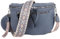 MIRROSI® Bauchtasche Damen, Veganleder 30x20x9cm, Umhängetasche, Brusttasche, Crossbody bag, Kunstleder leder, verstellbare Schulterriemen Bohemian Style (Jeansblau)