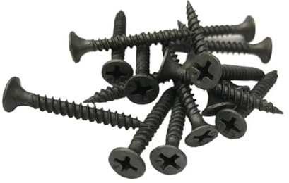 CHATROOM 25Pcs M3.5 Carbon Steel Black Cross Recessed Countersunk Flat Head Tapping Screws Wood Screw Wall Nails Drywall Nail (Color : Black 25Pcs, Size : M3.5x50mm)