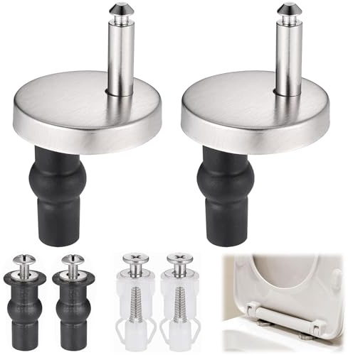 BRITECO Toilet Seat Fittings 6pcs Premium Material Toilet Seat Accessories, Soft Close Hinges for Square Toilet Seats, Universal Toilet Seat Screws and Washers, b01