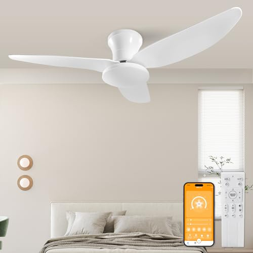 Ventilatore da Soffitto 60W, Ventilatore da Soffitto con Lampada e Telecomando 6 Velocità DC Reversibile, Lampada da Soffitto Silenziosa con Ventilatore, LED Fan Plafoniera con Luce, Timer, Φ 100CM