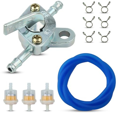 Mtanlo Benzinschlauch, Kraftstofffilter für Motorrad, 3/16 Zoll (5 mm) Kraftstoffleitung mit 6 Schlauchschellen, 3 Stück, 6,8/8 mm, Kraftstofffilter für Auto, Motorrad, kleine Motoren