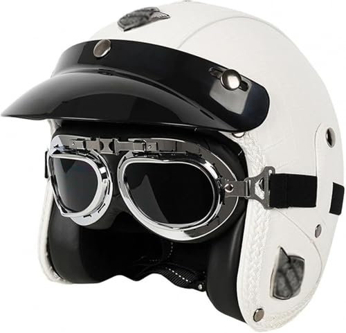 GKCEGHKS Mezzo Casco da Motociclista Vintage Caschi Cromwell Caschi ECE Omologato Casco A Scodella Scooter Motorino Casco Faccia Aperta retrò Mezzo Elmetto Moto retrò Casco Scooter