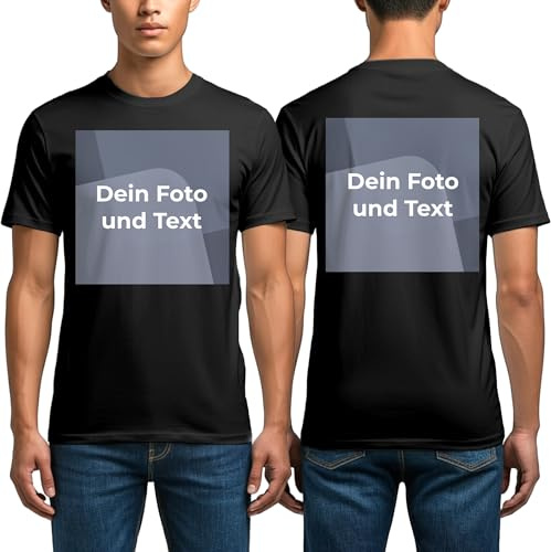 Cimpress Camiseta Hombre Estampada Personalizada, algodón, S a 3XL | Añade tu foto, texto o diseño, manga corta, camiseta para hombre, ideal para equipos, marcas o regalos originales