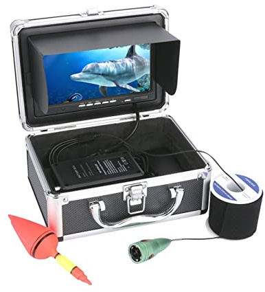 AUBEST Underwater Camera, 20M/30M/50M 1000tvl Underwater Fishing Video Camera Kit 6 PCS LED Lights With7 Inch Color Monitor(SYF002M-20M)