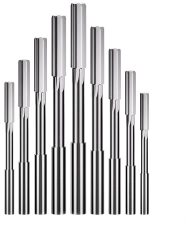 9pcs Chucking Reamer Set,H7 HSS Straight Flutes Lathe Machine Reamer Metric,Round Shank Milling Cutting Tool,DRINYOUNG (9pcs：2mm 3mm 4mm 5mm 6mm 7mm 8mm 9mm 10mm)