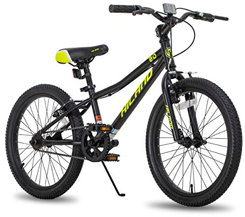 Hiland 20 Inch Kids Mountain Bike for Boys Girls, Kids Bicycles with Dual Handbrakes and Kickstand, Black