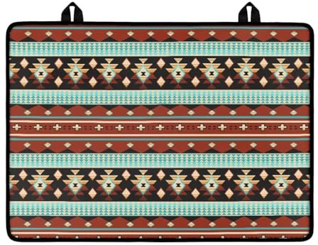 Sellikakes Brown Aztec Electric Stove Top Covers, Heat Resistant Non Slip Glass Top Cover Thick Expands Usable Space Cooktop Stand Mixer Coffee Maker Mat