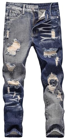 SEAUR Boys Jeans Denim Pants Ripped Kids Skinny Jeans Fit Trousers Casual 9-10 Year